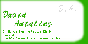 david antalicz business card